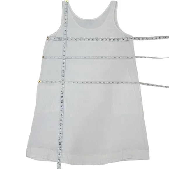 Aimee Kestenberg White Gauzy Waffle-knit Loungewear Cover-up Dress Women’s L - Picture 14 of 16